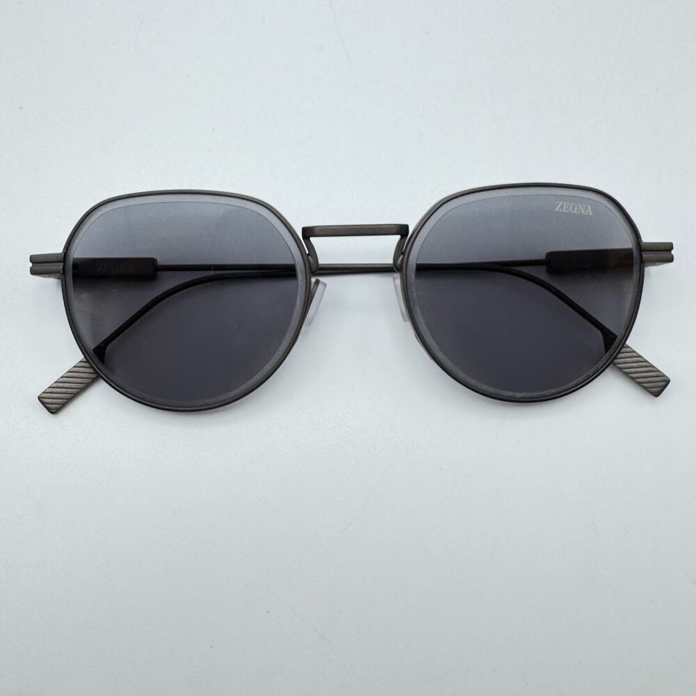 Ermenegildo Zegna Sunglasses EZ0244 09A Matte Gunmetal Frame Gray Lens 52mm